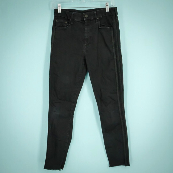Mother Size 28 Black High Waist Looker Ankle Fray Slim Skinny Denim Jeans - Picture 1 of 10